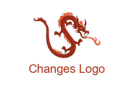 dragon breathing fire logo