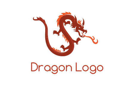 dragon breathing fire logo