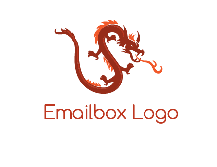 dragon breathing fire logo