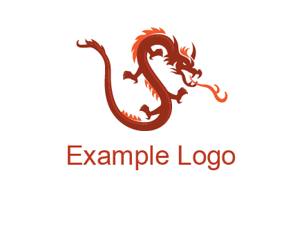 dragon breathing fire logo