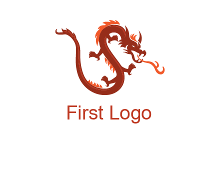 dragon breathing fire logo