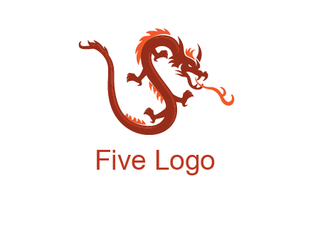 dragon breathing fire logo