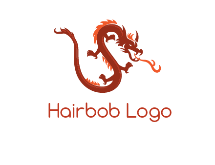 dragon breathing fire logo