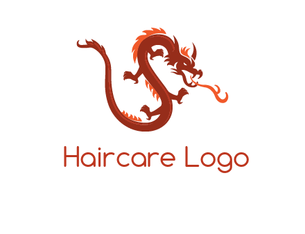 dragon breathing fire logo