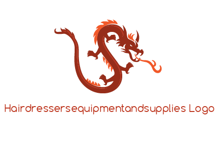 dragon breathing fire logo