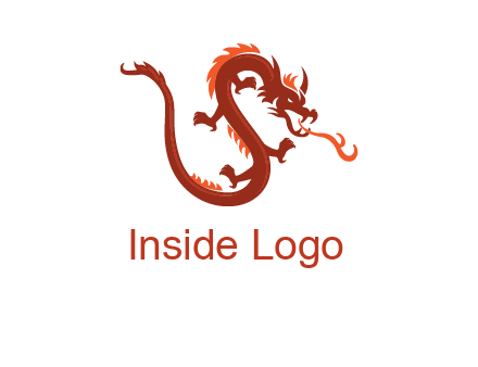 dragon breathing fire logo
