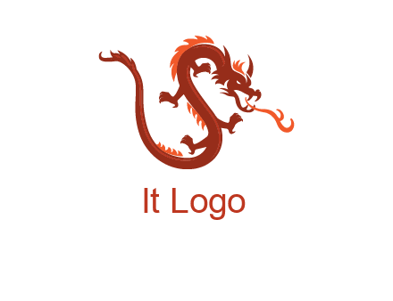 dragon breathing fire logo