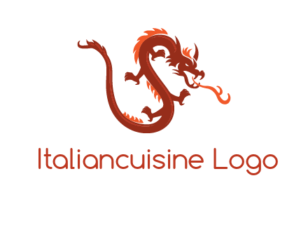 dragon breathing fire logo