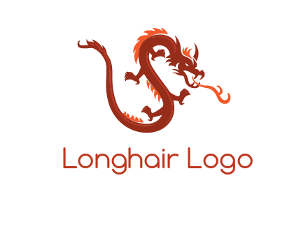 dragon breathing fire logo