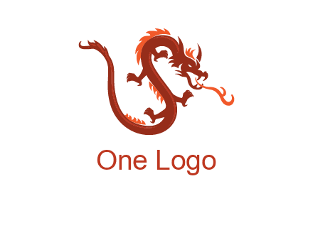 dragon breathing fire logo