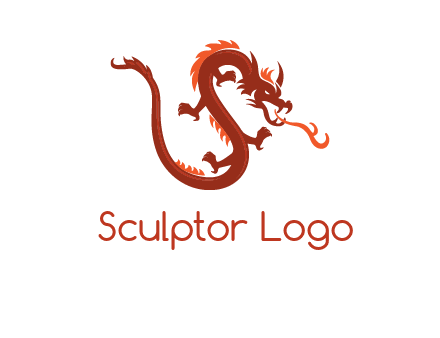 dragon breathing fire logo