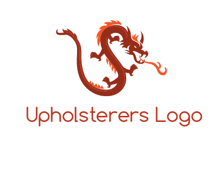 dragon breathing fire logo
