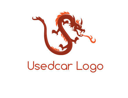 dragon breathing fire logo