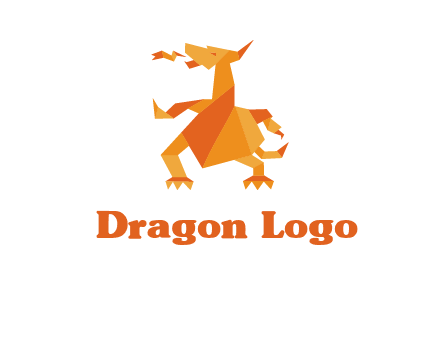 origami dragon logo