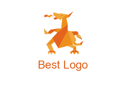 origami dragon logo