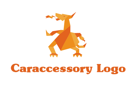origami dragon logo