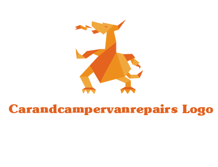 origami dragon logo