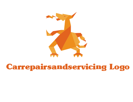 origami dragon logo