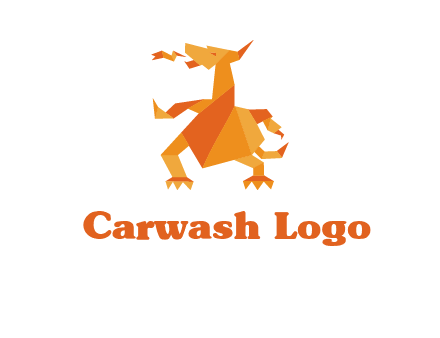 origami dragon logo
