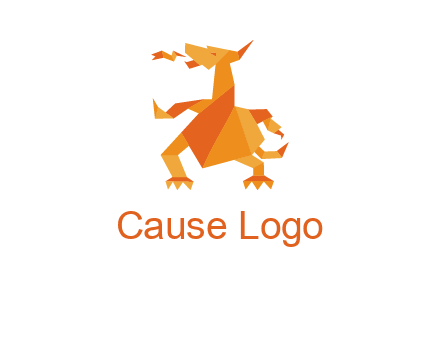 origami dragon logo