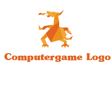origami dragon logo