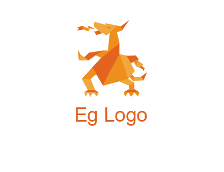 origami dragon logo