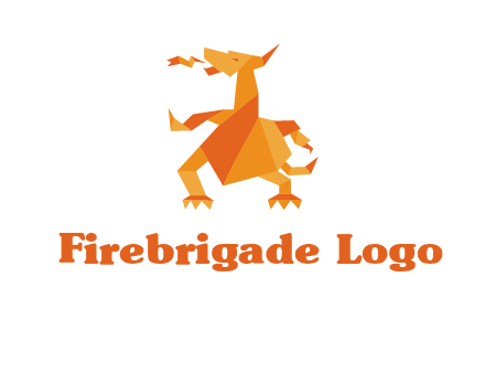 origami dragon logo