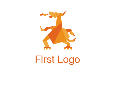 origami dragon logo