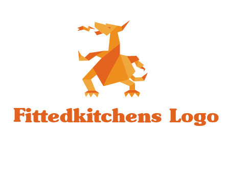 origami dragon logo