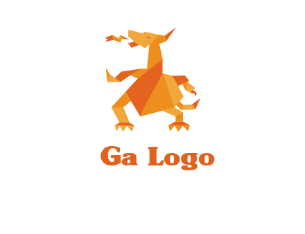 origami dragon logo