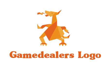 origami dragon logo
