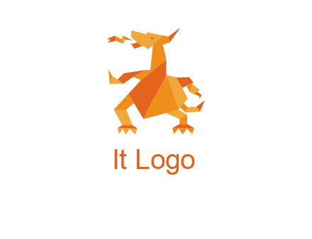 origami dragon logo