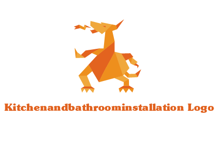origami dragon logo