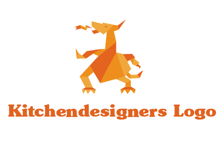 origami dragon logo