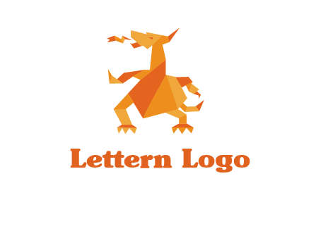 origami dragon logo