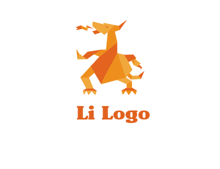 origami dragon logo