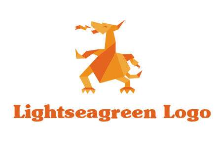 origami dragon logo