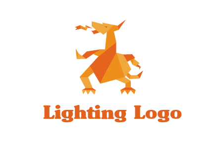 origami dragon logo