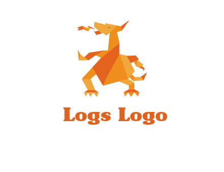 origami dragon logo