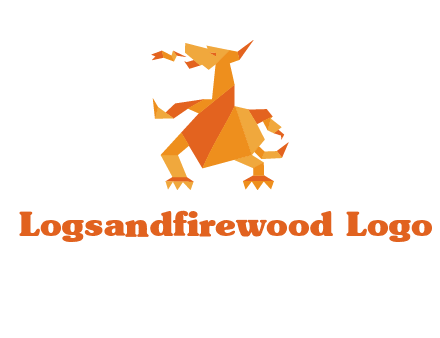 origami dragon logo
