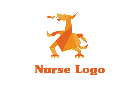 origami dragon logo