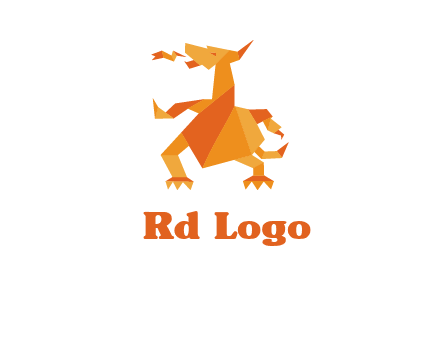 origami dragon logo