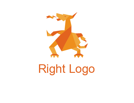 origami dragon logo