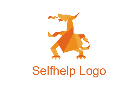 origami dragon logo