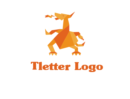 origami dragon logo