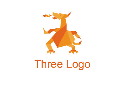 origami dragon logo