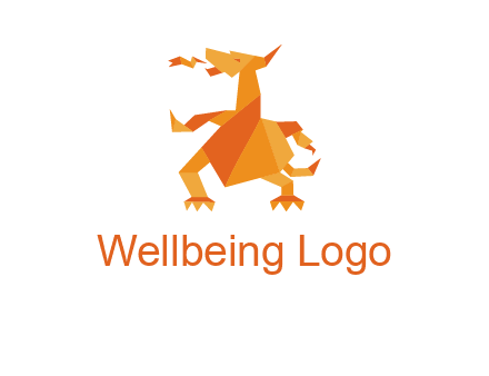 origami dragon logo
