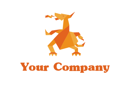 origami dragon logo