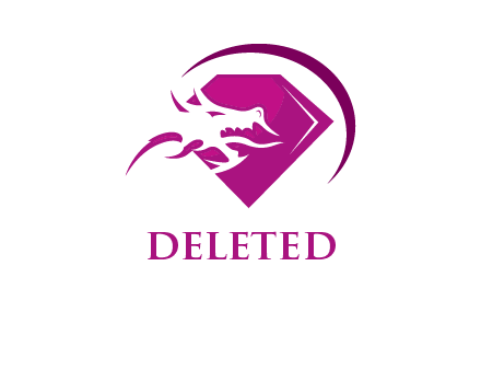 dragon on diamond in jewelry logo