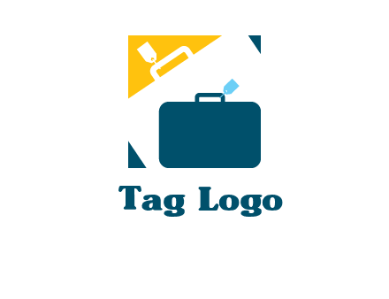 briefcase with tag logo